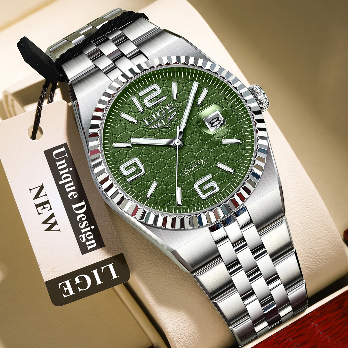 LIGE 2026 mens wristwatch business casual sports male watch luminous calendar waterproof quartz military watches men Relogio+BOX