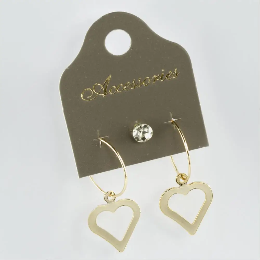 3'lü Heart Figured Earrings