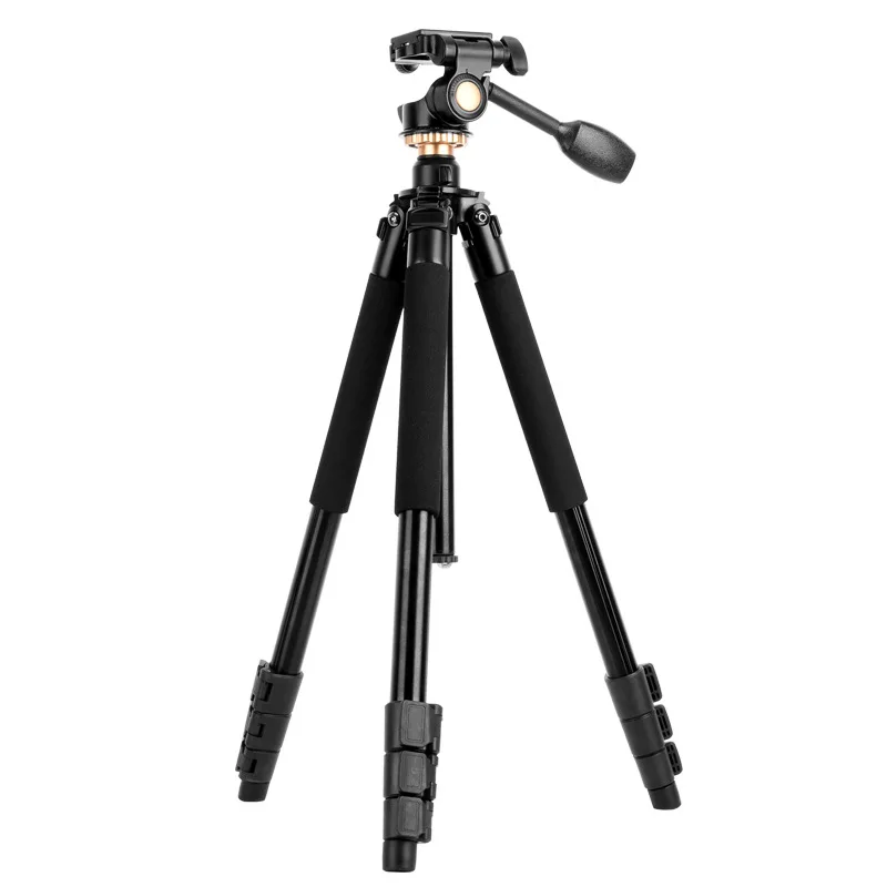 

Professional Video Camera Tripod Stand Multiple Function Aluminum Alloy with Fluid Head Flip-lock for Shooting Recording