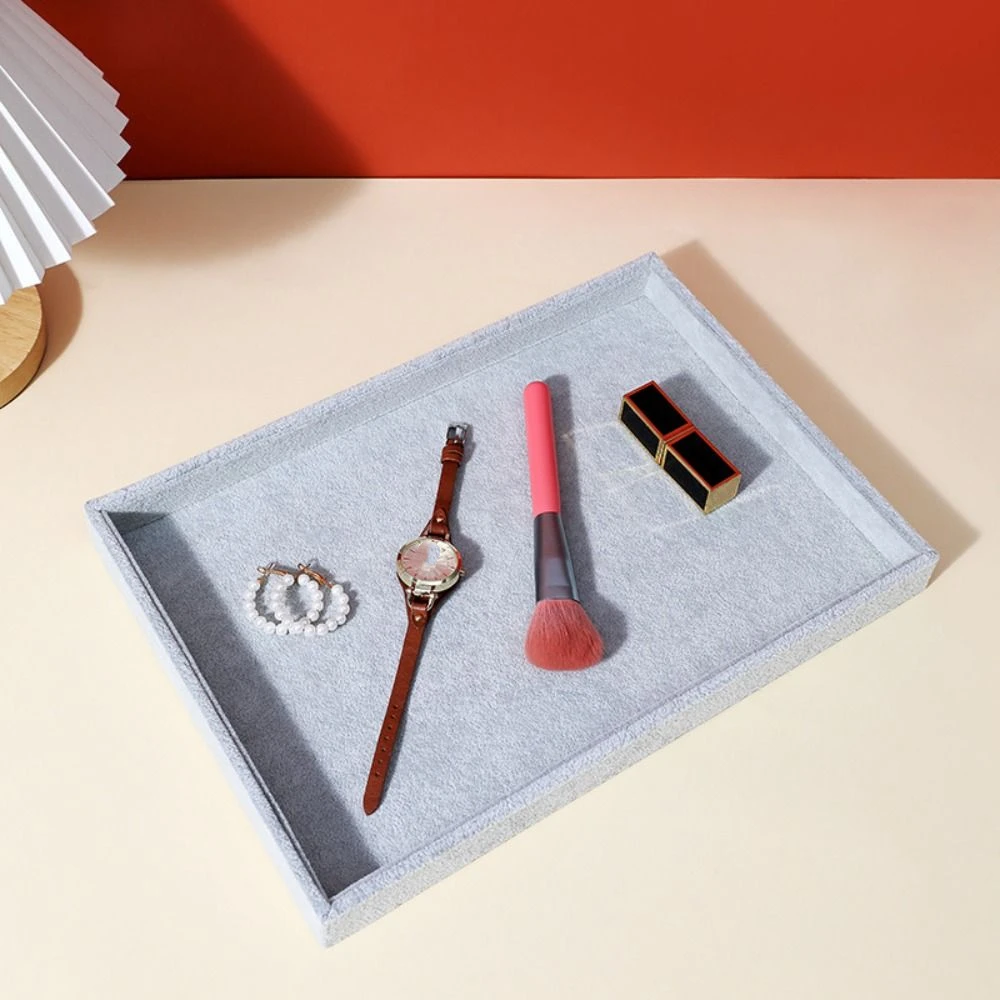 

Деревянный бархатный поднос для ювелирных изделий, большая емкость, браслеты, держатель для ювелирных изделий, ожерелья, модная коробка для хранения ювелирных изделий, хранение ювелирных изделий