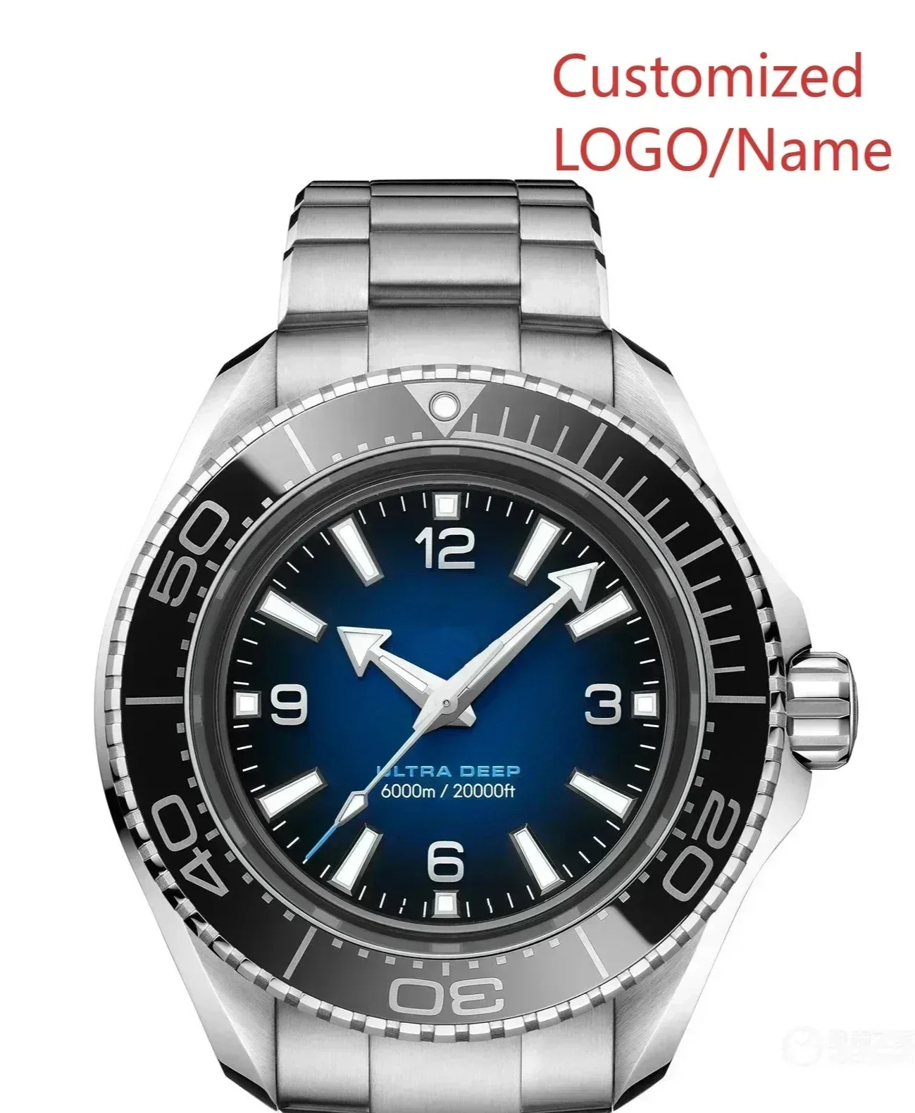 

GT9 Store Customized Watch Mens Automatic Mechanical Watch Blue Black Ceramic Bezel Stainless Steel Sapphire Ultra Deep