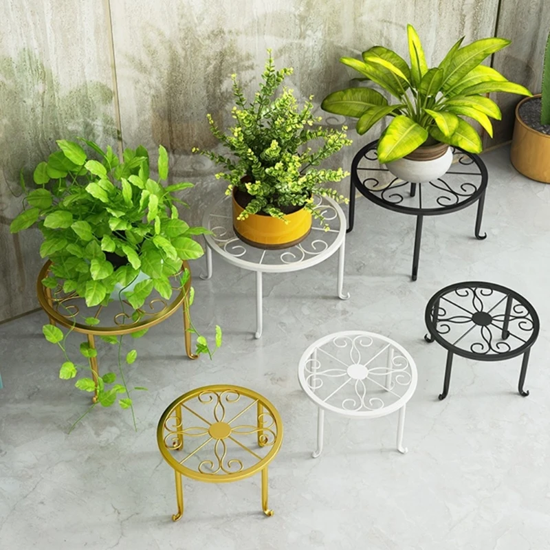 حامل أوعية الزهور المعدنية القوية لتوفير المساحة، رف الحديقة، بناء مقاوم للماء، لا يوجد تركيب أدوات للاستخدام في الهواء الطلق، #6