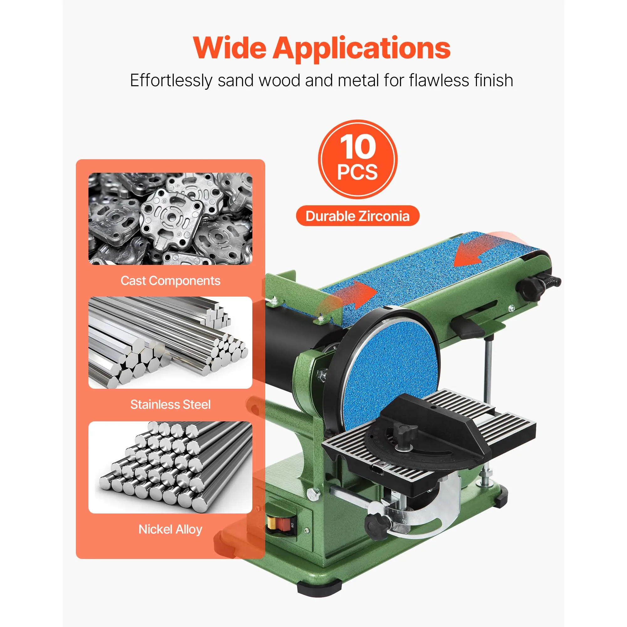 SucceBuy Sanding Belts Belt Sander Sanding Belts 10PCS (2 of Each 40 60 80 120 240 Grits)Zirconia for Sharpening Metal Polishing