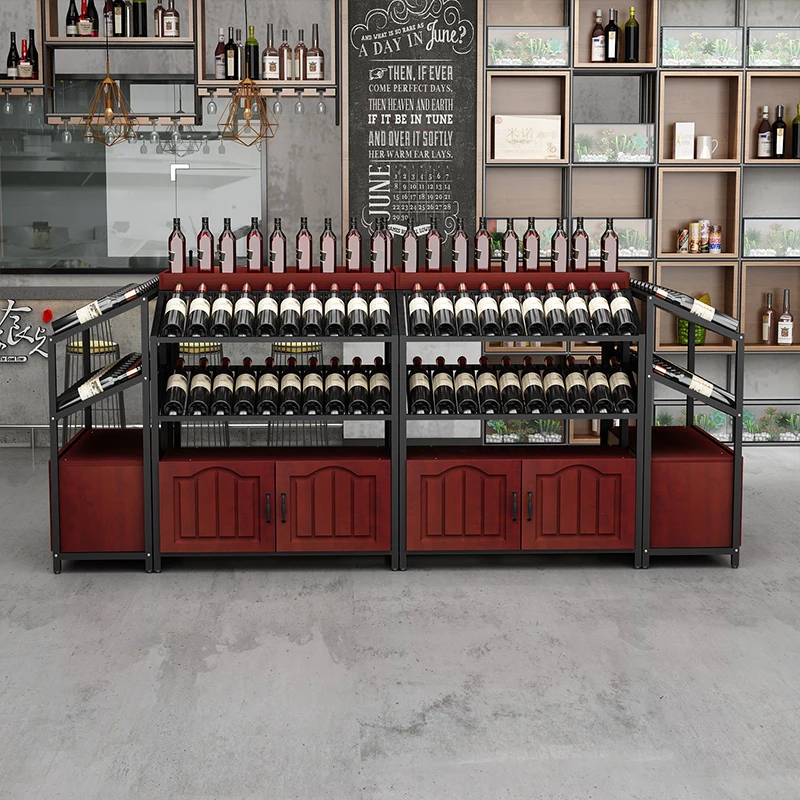 

Liquor Design Wine Rack Modern Restaurant Bottles Storage Display Cabinet Sitting Room Bar Botellero Vino Madera Furniture