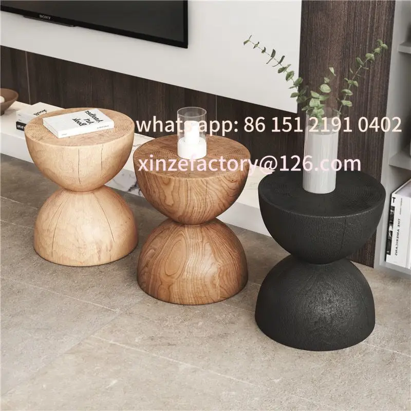 

Customizable Solid Wood Stump Stool Rustic Wooden Pier Side Nordic Round Log Seat Boho Home Decor Accent Creative