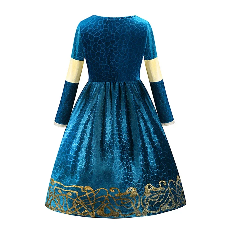 زي الأميرة ميريدا التنكري للفتيات ، مستوحى من فيلم كرتون ، فساتين فاخرة ، مملكة سكوتلاند ، أطفال ، عيد الهالوين