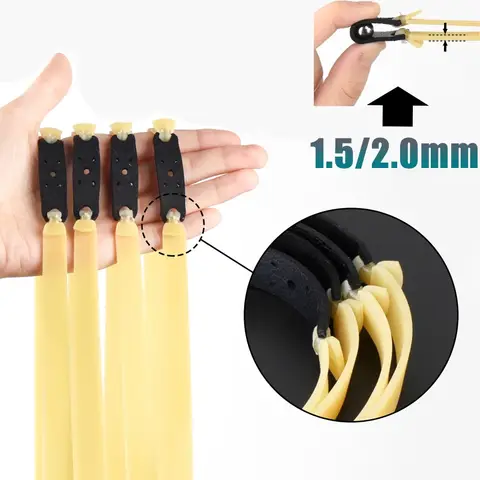 두꺼운 1.5mm 2mm 와이드 플랫 고무 밴드 고탄성 일반 색상 새총 슈팅 사냥 액세서리 고무 밴드