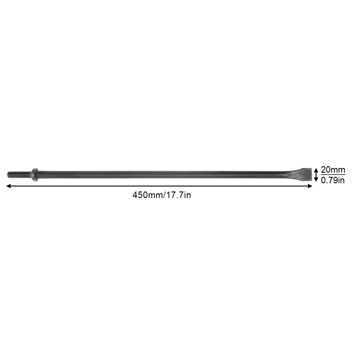 450mm Hard 45# Steel Solid Long Air Chisel Impact Head Pneumatic Tool Kit for Cutting / Rusting Removal