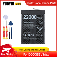 YUOYIO 100% New Original For Original DOOGEE V Max 22000mAh Smartphone 100% Original Battery High Capacity