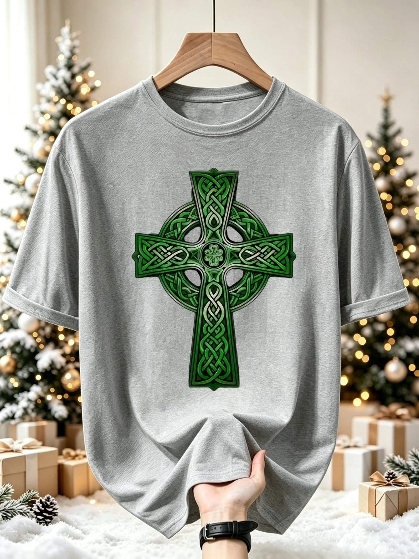 Irish Celtic Cross Knot Christian Holy Trinity Scottish Celt T Shirt