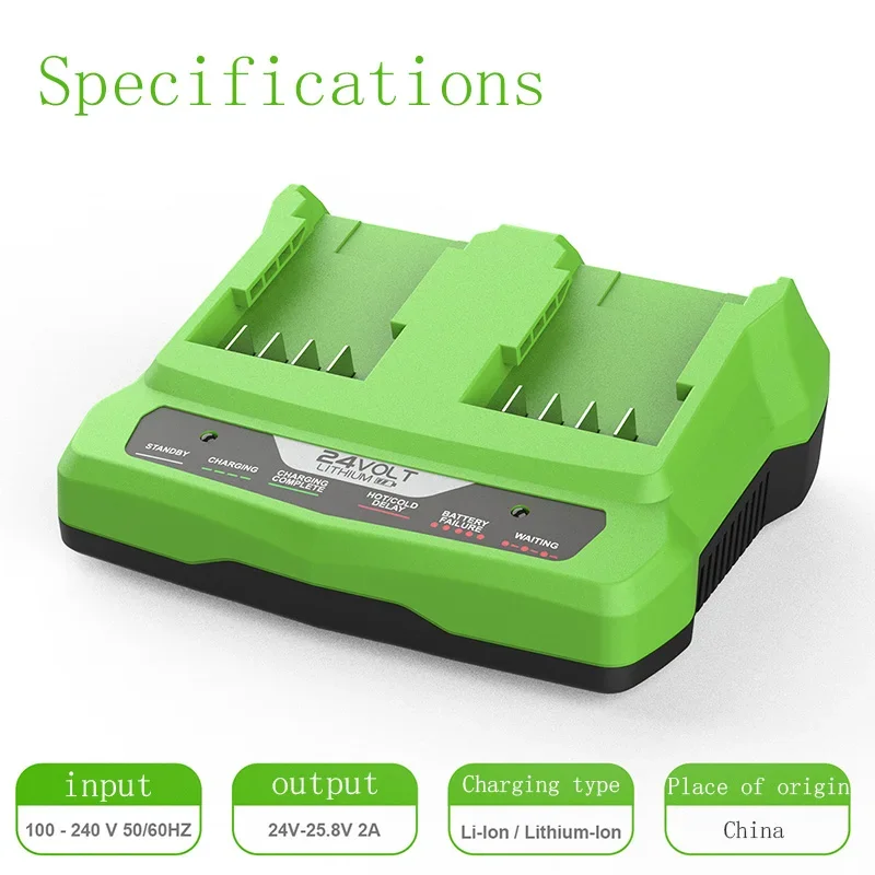 29687 Li-ion Battery Charger For Greenworks 24V Rechargeable Chainsaw Lithium Battery Electric Tool Wrench Drill Saw