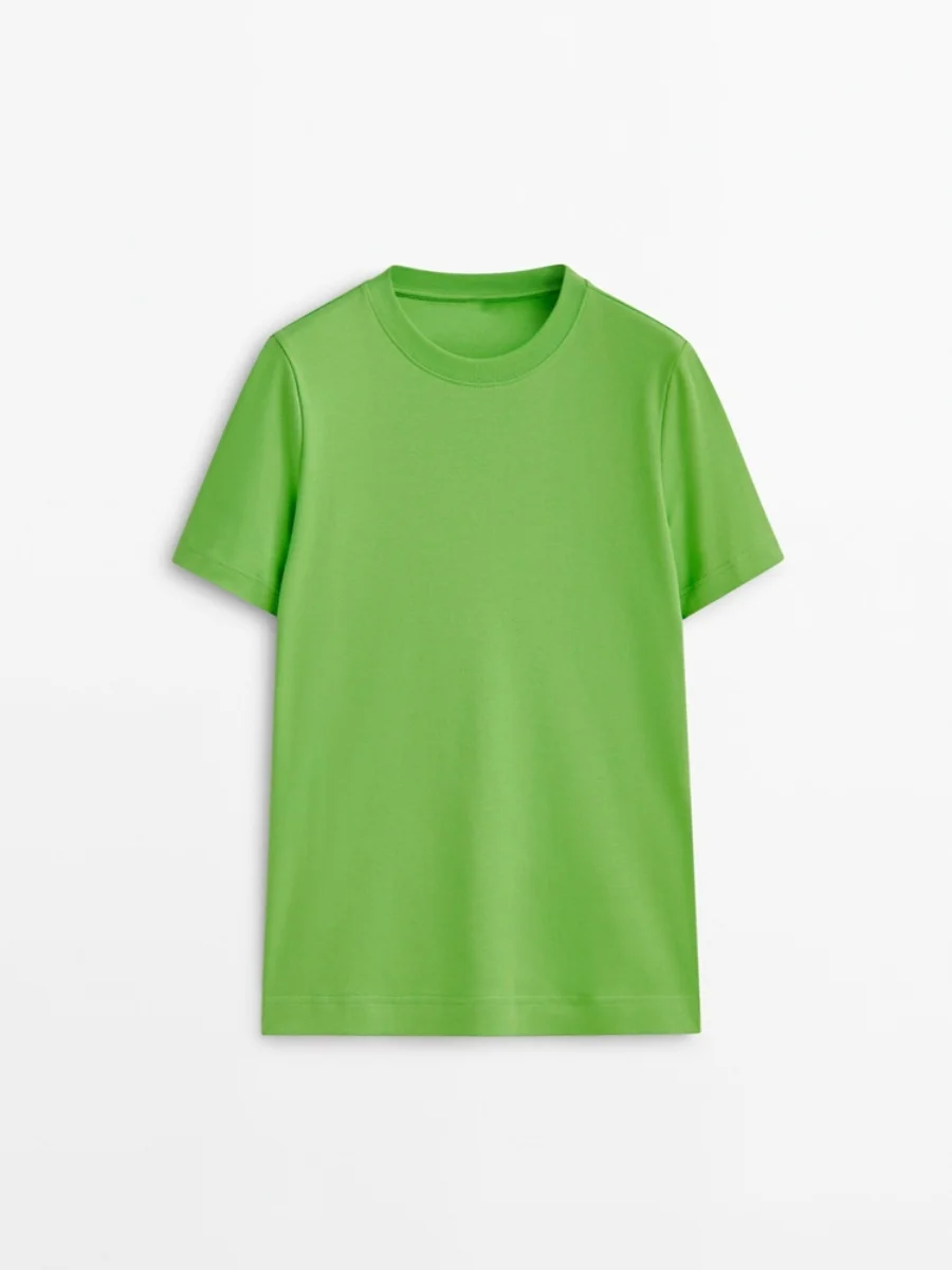 

New Summer Women's T-irt Simple Comfortable Pure Cotton oulder round Ne ort Sve Commute Sle Loose Fit Regular Le...