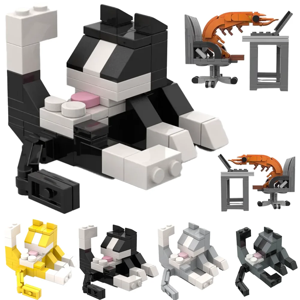 MOC City 62 قطعة من مكعبات بناء سلسلة حيوانات القطط ألعاب تعليمية للأطفال، هدية إبداعية يمكنك صنعها بنفسك لعيد الميلاد #1