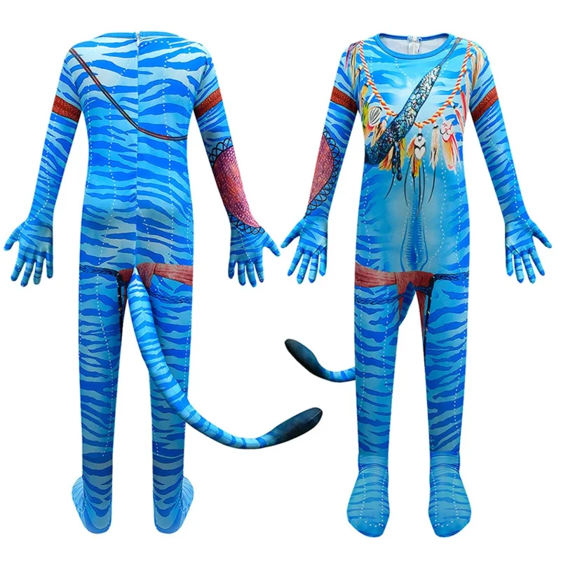 Avatar 2 The Way of Water Neytiri Cosplay Anime Halloween Costumes for Kids Zentai Fantasia Jumpsuits Disguise Carnival Clothes