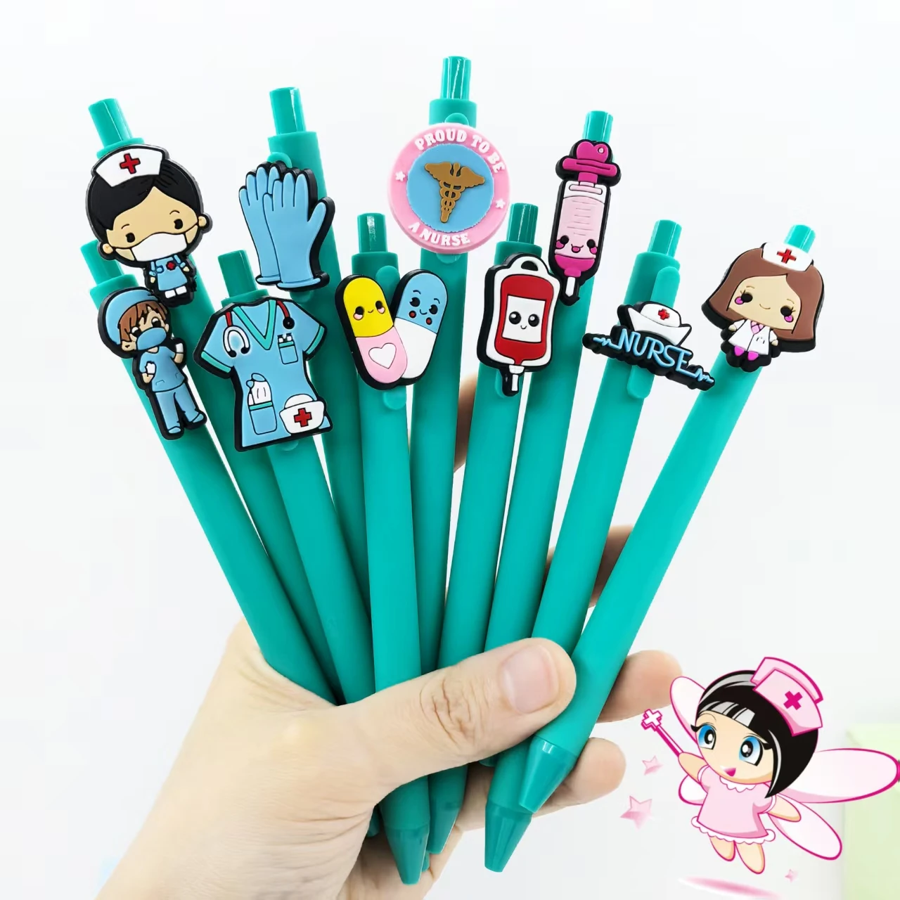 17 قطعة/21 قطعة أقلام حبر جاف طبية إبداعية، أقلام محمولة للموظفين الطبيين، وأقلام هدايا المهرجانات للأطباء والممرضات