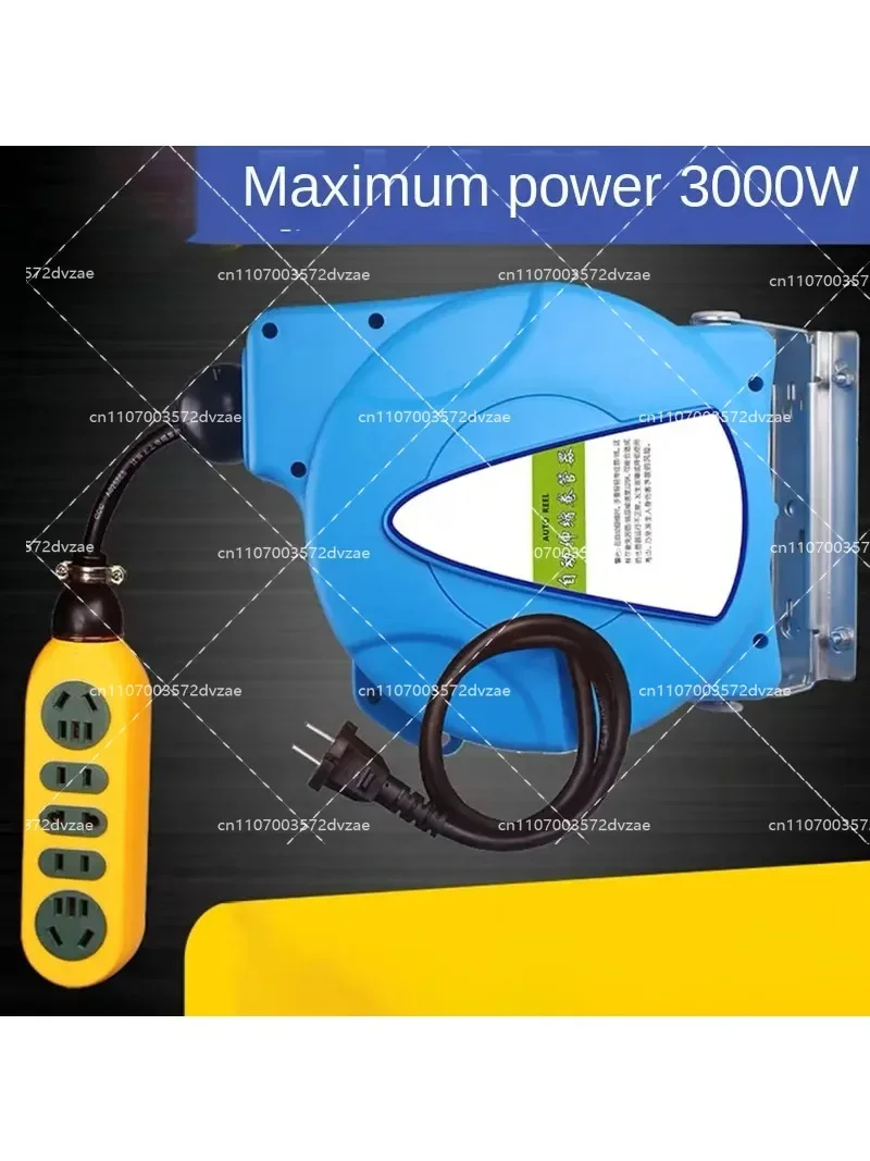 3000W Automatic Telescopic Power Hose Reel with 10M Cable 1.5Mm2 Wire Electric Cable Reel for Efficient Power Distribution