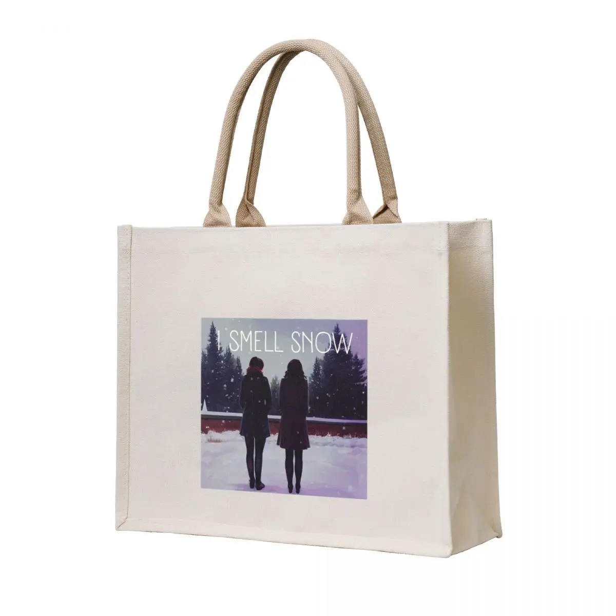 

I Smell Snow - The Girls Watching the Snow at Winter - Christmas Tote Bag eco bag folding Big bag