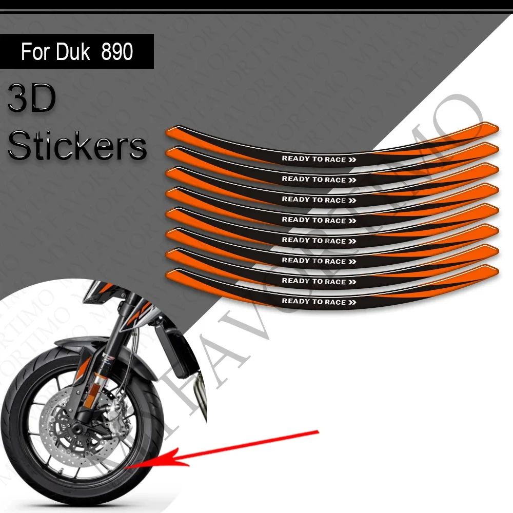 Motorcycle fairing fender protector, tank pad, side handlebar, tank knee stickers, motorcycle decal kit for 890 Duke 2021 - 2024