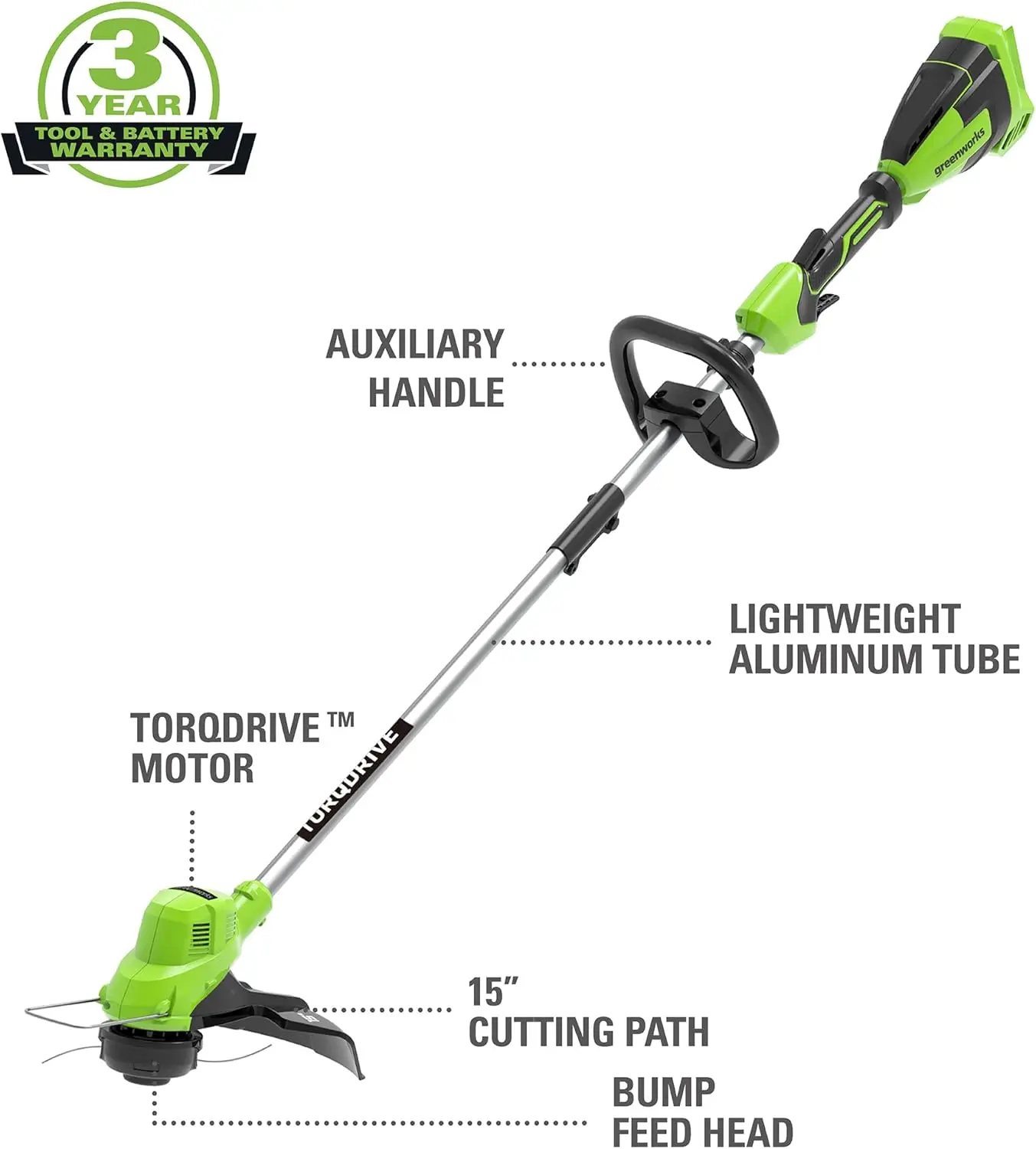 Cortacésped Torqdrive de 40V y 15 pulgadas, batería y cargador no incluidos