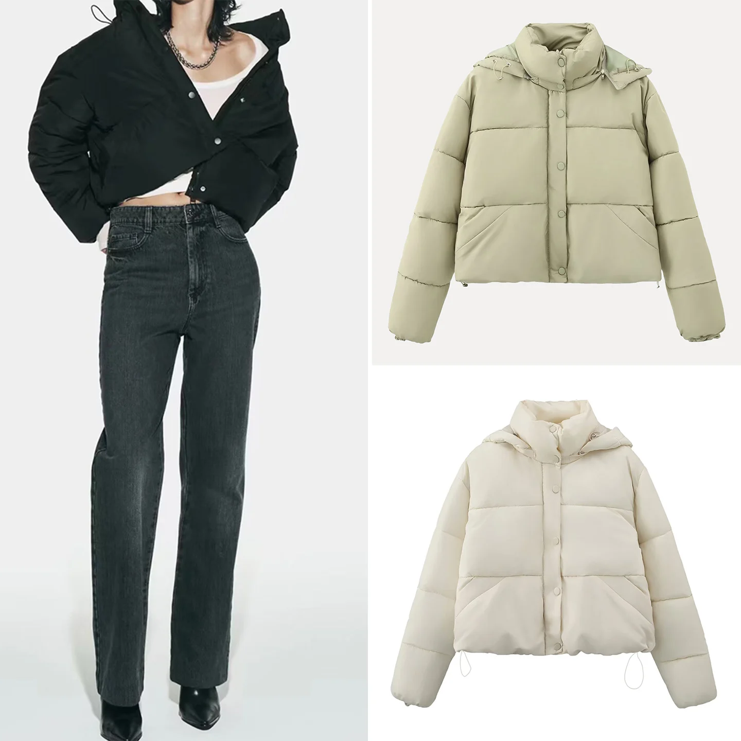 

Faionable ort Women's Jaet Versatile Daily Wear Commute Sle Zipper Closure Long Sve Hooded Pure Color 2025 Autumn ...