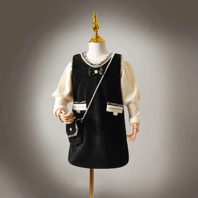 

Children's Tank Dress2025Winter Thickened Fleece Elegant Girls' Dress Wholesale