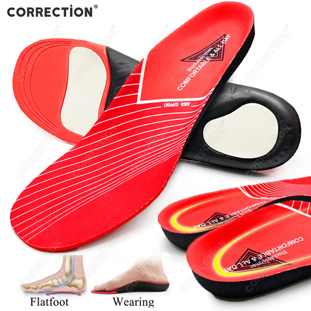 Sport Orthotic Insoles for Arch Support Shoes Sole Shock Absorption Cushion Running Insole for Flat Feet Orthopedic Pad Unisex