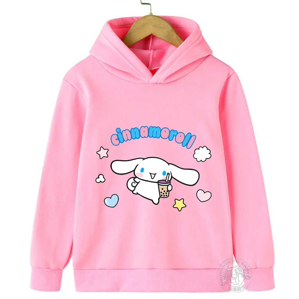 Kawaii Sanrio Cinnamon Roll Children's Hooded Sweater Family Family Clothing Boys Girls Hoodie Comfortable long sleeve hoodie