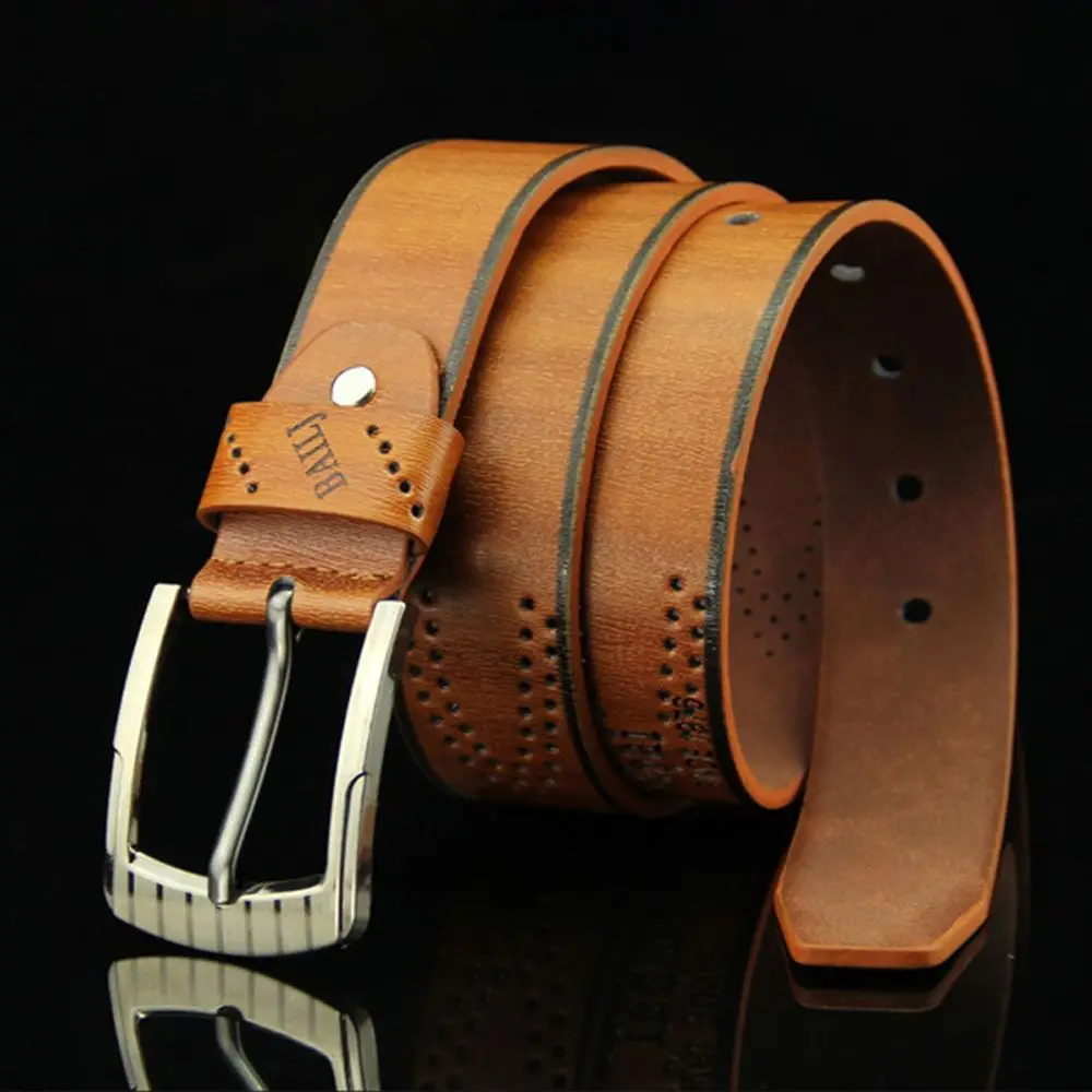 Fashion Cowboy Leather Belt Casual Vintage Pin Buckle Waistband Pants Bands Men's Belt