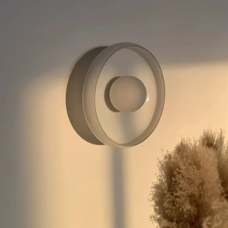 French LED E27 Glass Wall Light Modern Tea Shop Staircase Bedroom Bedside Background Wall Light