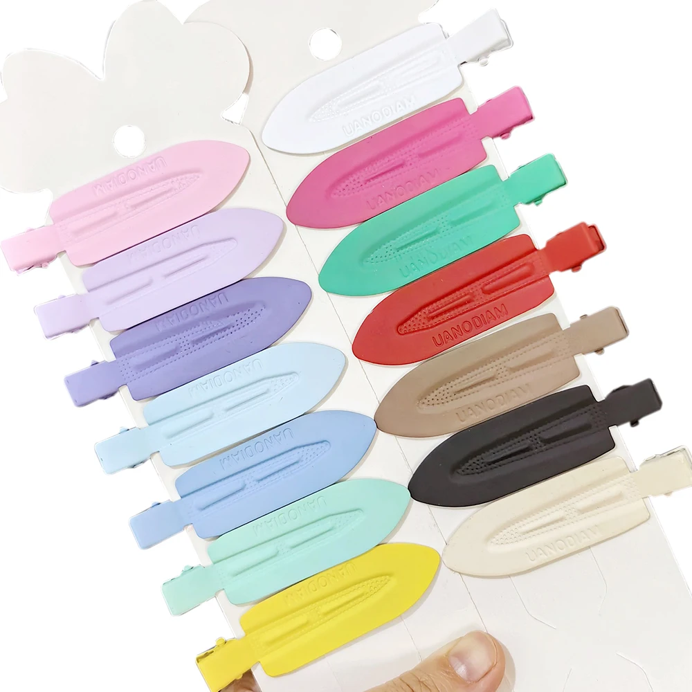 10 Pieces Hair Clips Side Clip Colorful Metal Paint Hair Accessories DIY Cream Glue Handmade Bobby Pin Decorative Materials