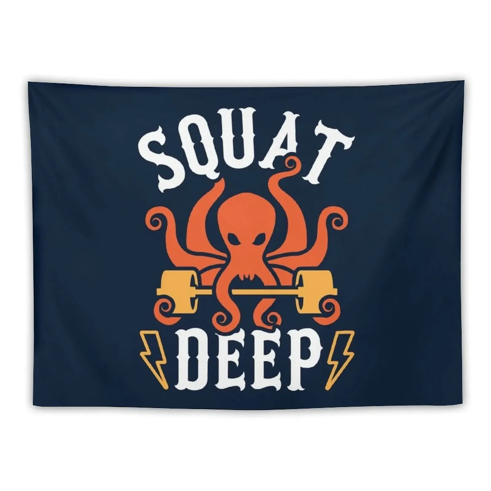 Squat Deep Kraken Tapestry Aesthetic Room Decoration Cute Room Decor Aesthetic Room Decorations Tapestry