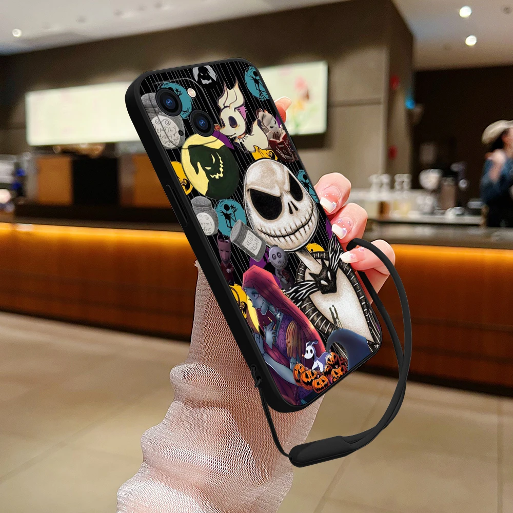 Nightmare Before Christmas Phone Case For Samsung Galaxy S23 S22 S21 S20 Ultra Plus FE S10 4G S9 Note 20 Plus With Lanyard Cover