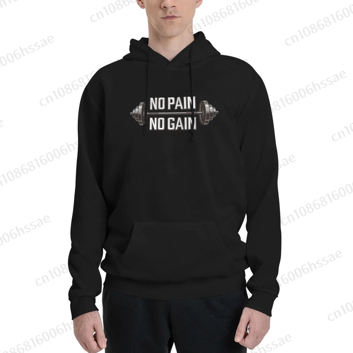 

No Pain No Gain Gym Motivational Quote Autumn Winter Fashion Hoody Men Woman Hoodies Sweatshirts Plus Fleece Pullover