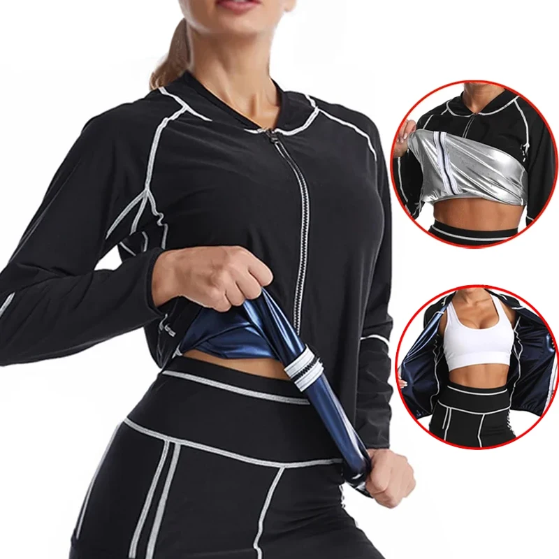 Płaszcz do sauny dla kobiet Utrata masy ciała Termo gorące spodnie dresowe Spodnie fitness Kurtka Legginsy Spalacz tłuszczu Fitness Ćwiczenia Trening Spodnie
