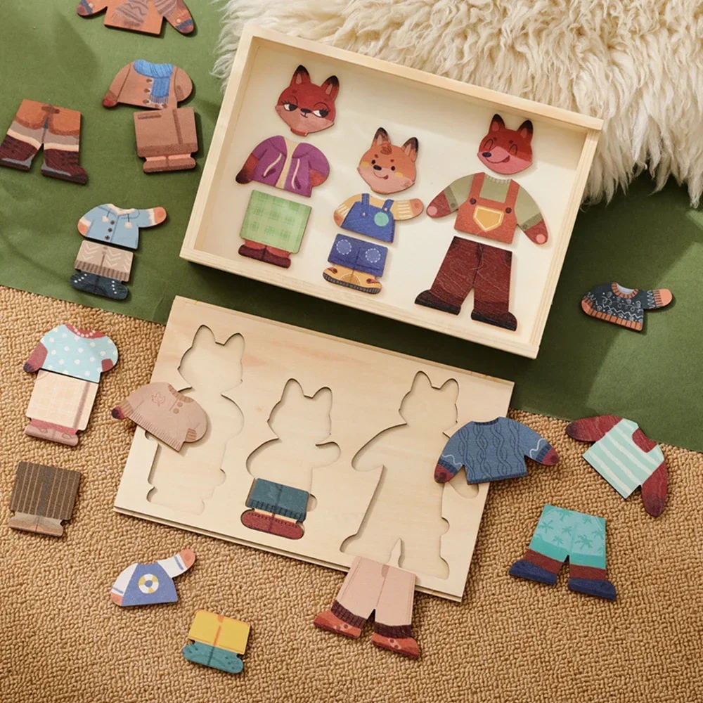 

3D Wooden Jigsaw Puzzles for Children Cartoon Animal Hand eye coordination game Baby Educational Puzzles Toy Baby puzzle gift