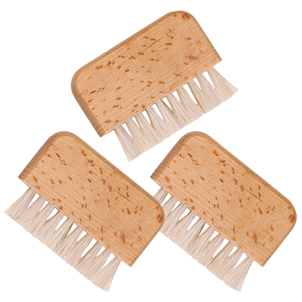

3pcs Pig Bristle Nail Brush Lightweight Portable Manicure Tool Nail Brushes for Cleaning Fingernails Toenails Dirt Remover Home