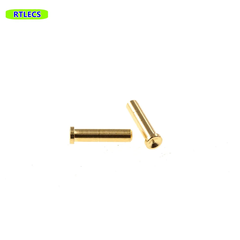 50 Pcs Concave Face Target Connector for Spring-Loaded Pogo Pin Gold Plated Conductive Pad Contact Round Tip Plunger