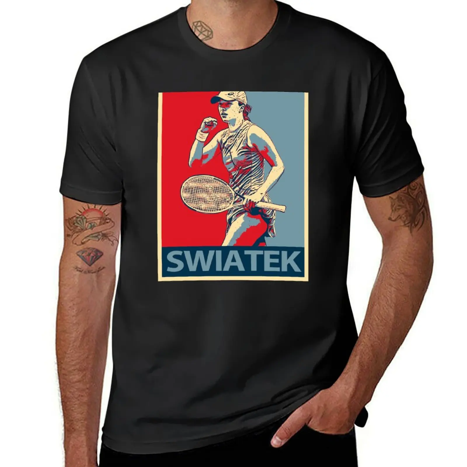 

Iga Swiatek T-Shirt vintage customs design your own anime funnys heavyweight t shirts for men