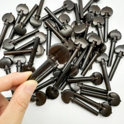 20pcs Natural Ebony Violin Pegs Pins Inlay Callar,4/4 Full Size Violin String Tuning Keys Winder,violin parts accessories