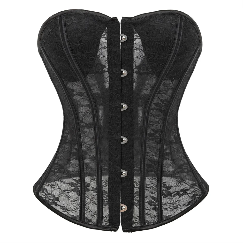 Women's Corset Top Breathable Mesh Corsets Bridal Corsage See Through Bustier Valentine's Day Bustiers Graduation Party Costumes