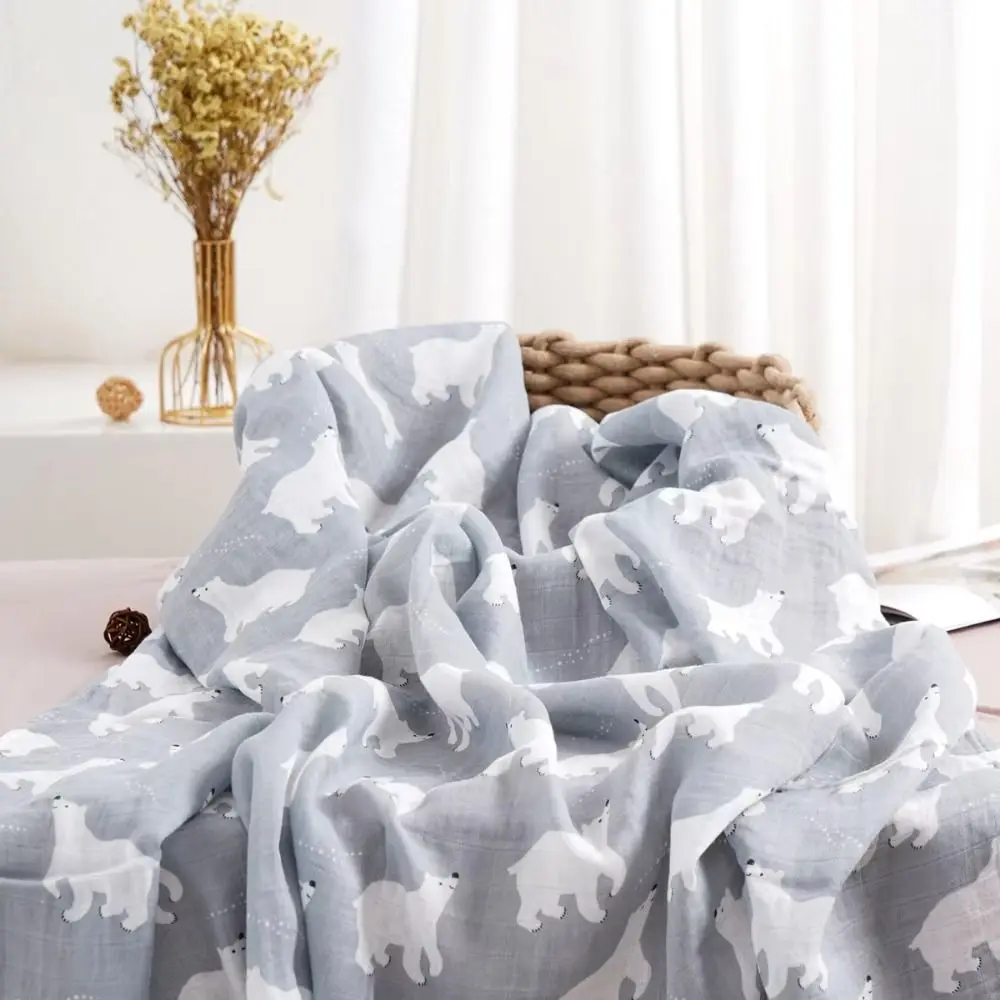 

Soft Baby Swaddle Blanket Cartoon Print Cotton Baby Wrap Sleeping Bag Hypoallergenic Breathable Baby Stroller Cover