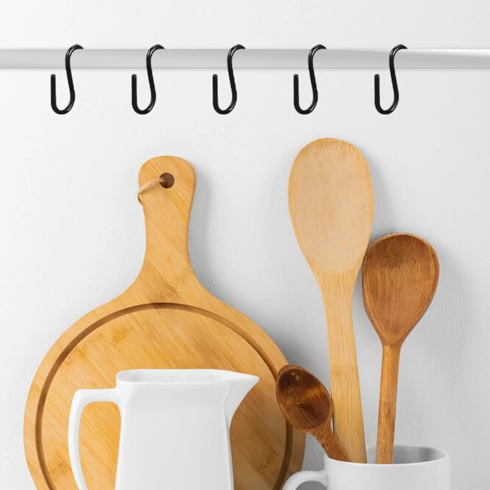 50Pcs Well Made Iron S Hooks with High Load Capacity for Hanging Towels Clothes Bags Backpacks Kitchen Wardrobe Home