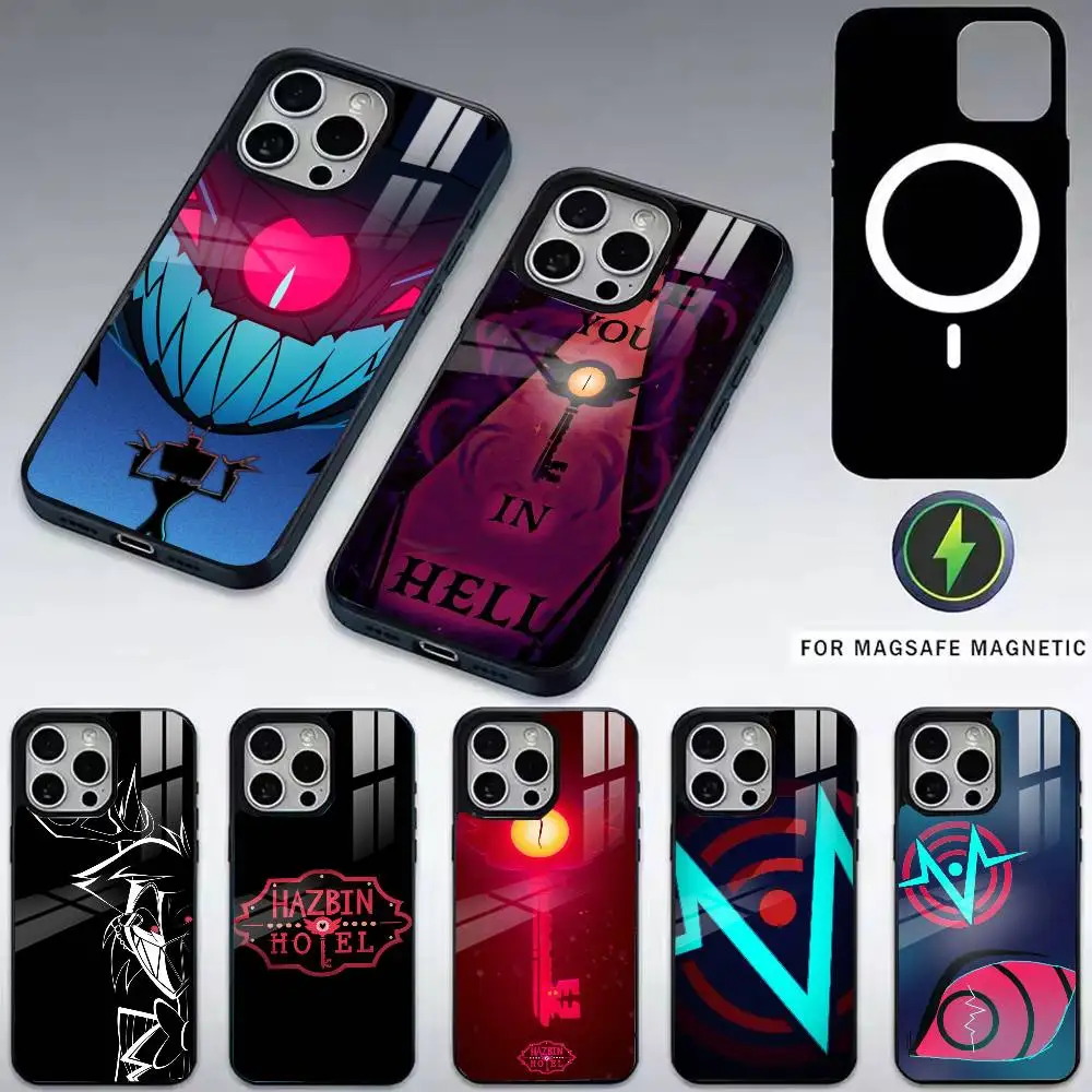 

Hazbins-Hotels Phone Case For iPhone17,16,15,14,13,12,11 Plus,Pro Magnetic with Magsafe Wireless Charging