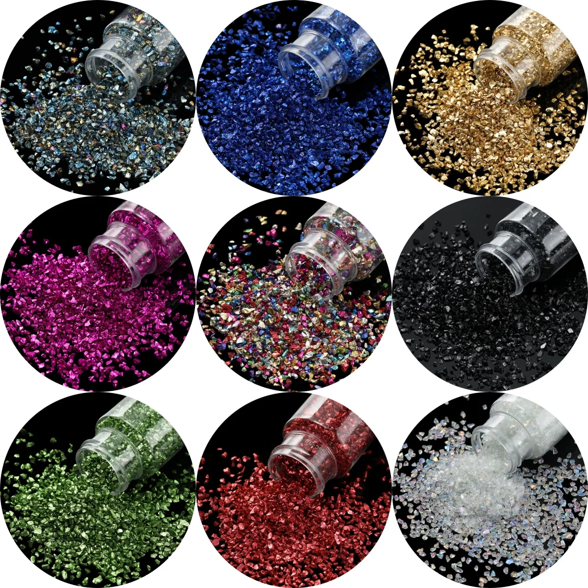 30 جرام/زجاجة الزجاج سحق الأحجار عدم انتظام كريستال الراتنج حشوات DIY بها بنفسك الايبوكسي الراتنج قالب مسمار الفن الديكور صنع المجوهرات