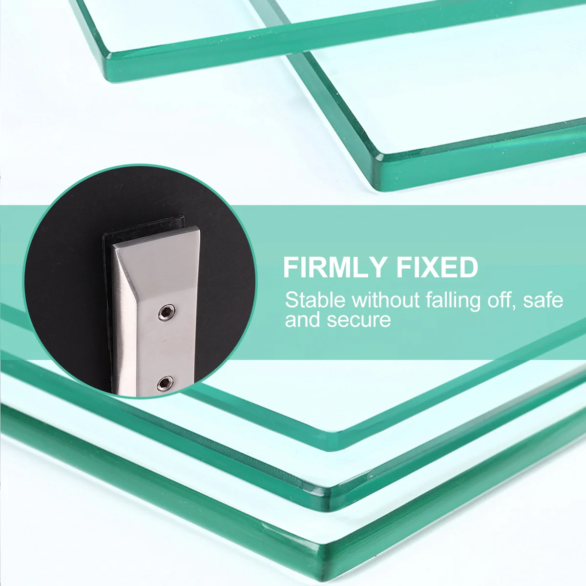 

Stainless Steel Glass Clamp Durable Fixing Tool Simple Design Easy Operation No Punching Holes Bright Silver Lid Screw