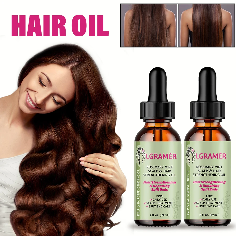 LGRAMER Rosemary Hair Care Essential Oil Extracted From Natural Plants Strengthens Hair and Repairs Split Ends