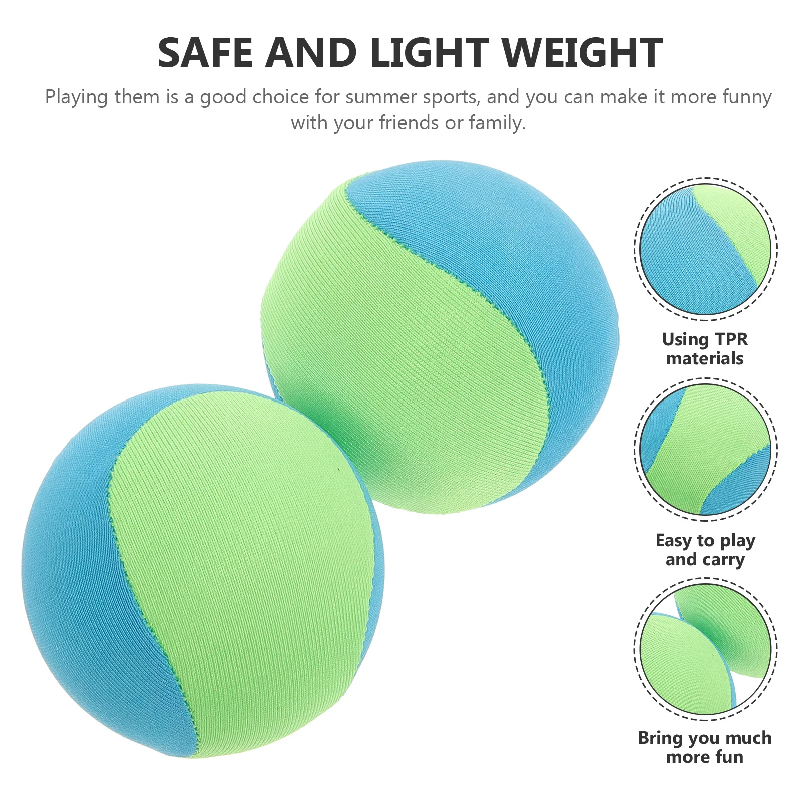 Balle rebondissante Tpr pour piscine, Sports de plage, soulagement du Stress, Durable, léger, amusant, cadeaux de fête, balle de saut en caoutchouc pour enfants, 2 pièces