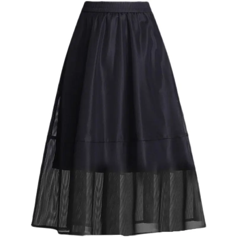 

2024 New Long Pleated Skirt High Waisted A-line Skirt Women's Half Skirt Spring and Autumn Fashion Women's Clothing P729