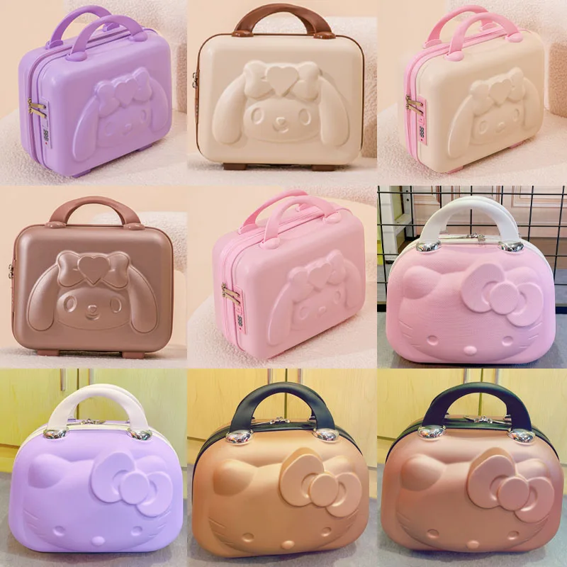 Cartoon Sanrios Cosmetic Case Kawaii Girl Portable Water Proof Convenient Wear-Resistant Zipper 3D Abs Texture Cosmetic Bag