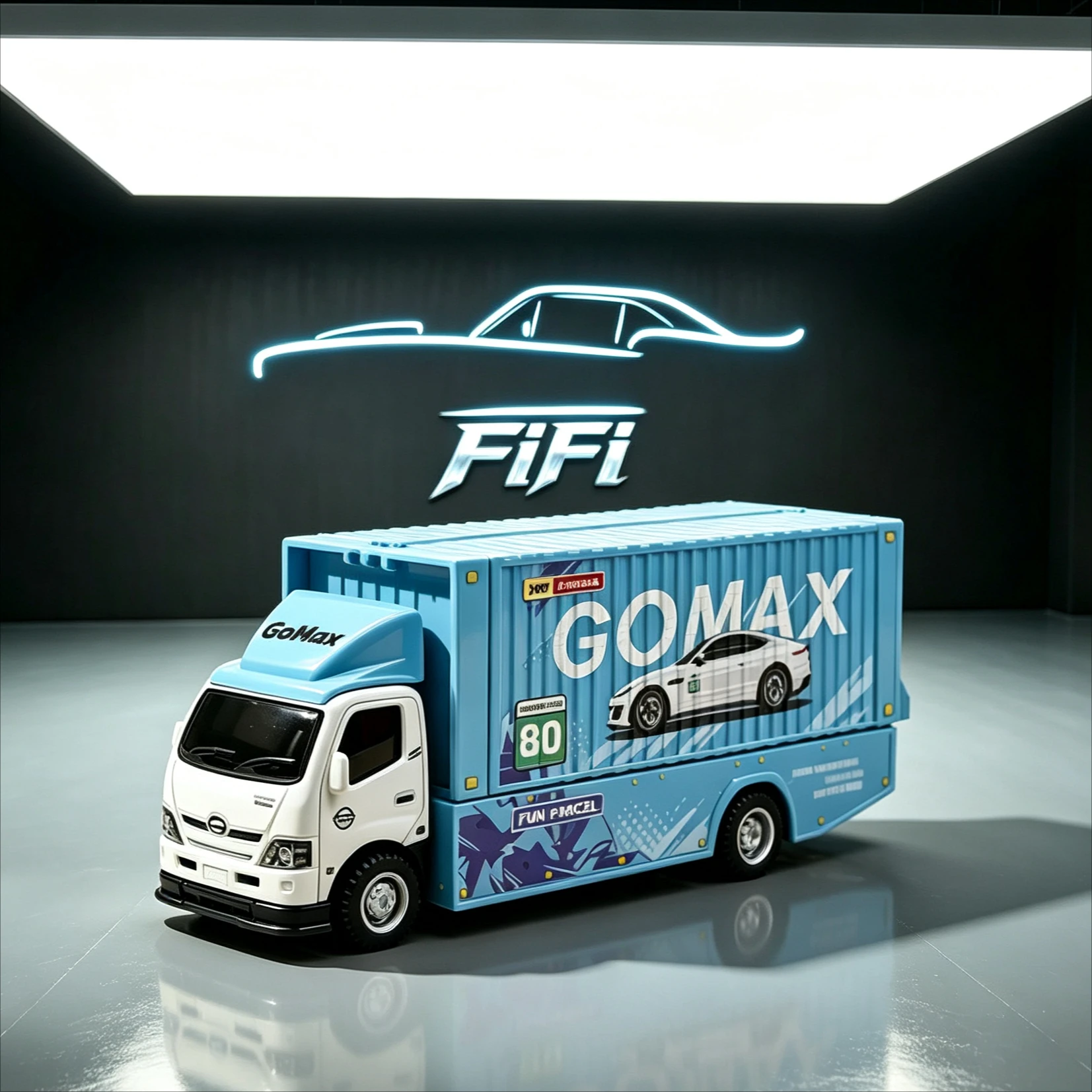 Alloy Double Wing Door Cargo Transport Truck Model, Multi-Functional Diecast Toy Truck